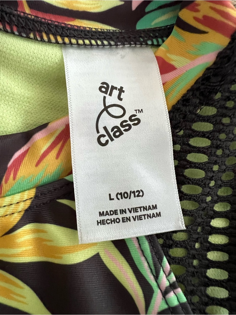 art class Tropical Leaf Short-Sleeve One-Piece Swimsuit NWT Girls Size L 10/12 - Picture 4 of 8